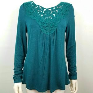 Anthro| Meadow Rue| Teal Long Sleeve Tunic
